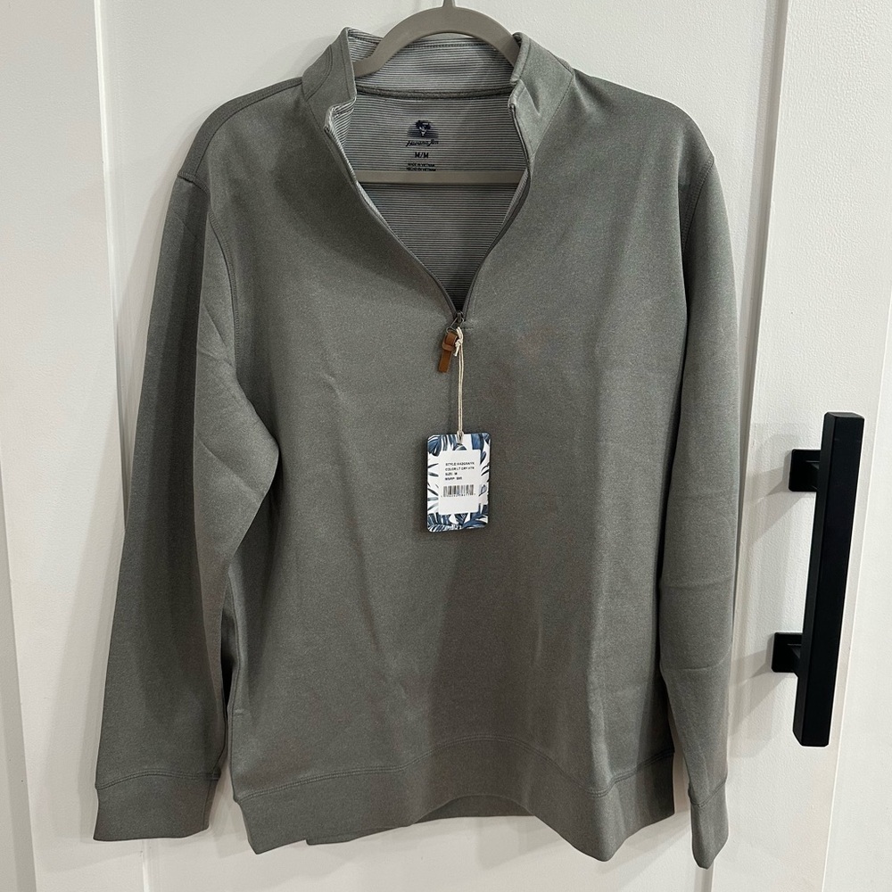 NWT Havana Jim Men’s 1/4 Zip Pullover Light Gray Heather Size M